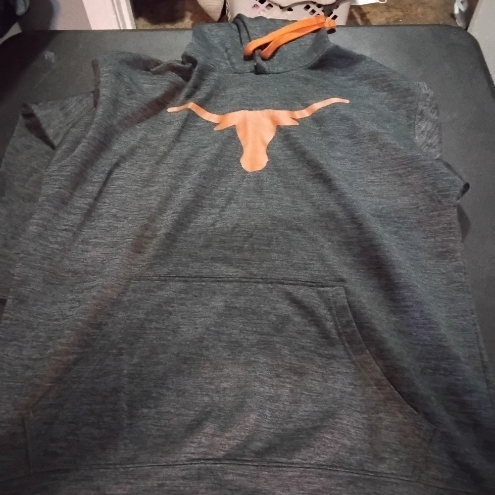Russell Gray and Orange Men's Pull Over Hoodie
